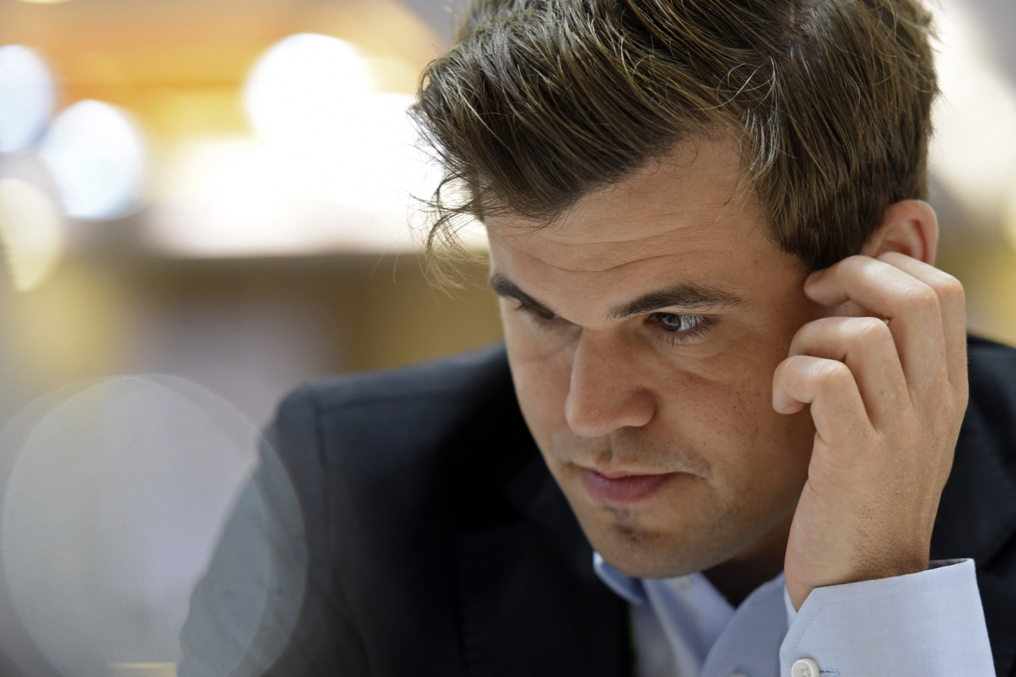 Magnus Carlsen sakkvilágbajnok 2022 augusztus 8-án Mahabalipuramban