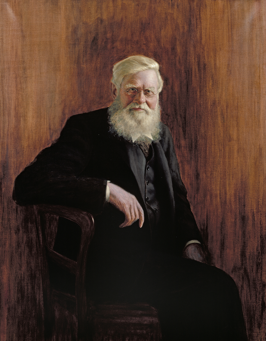 Alfred Russel Wallace portréja John William Beaufort 1923-as festményén, az Elliott & Fry fotóstúdióban készült 1903-as fénykép alapján