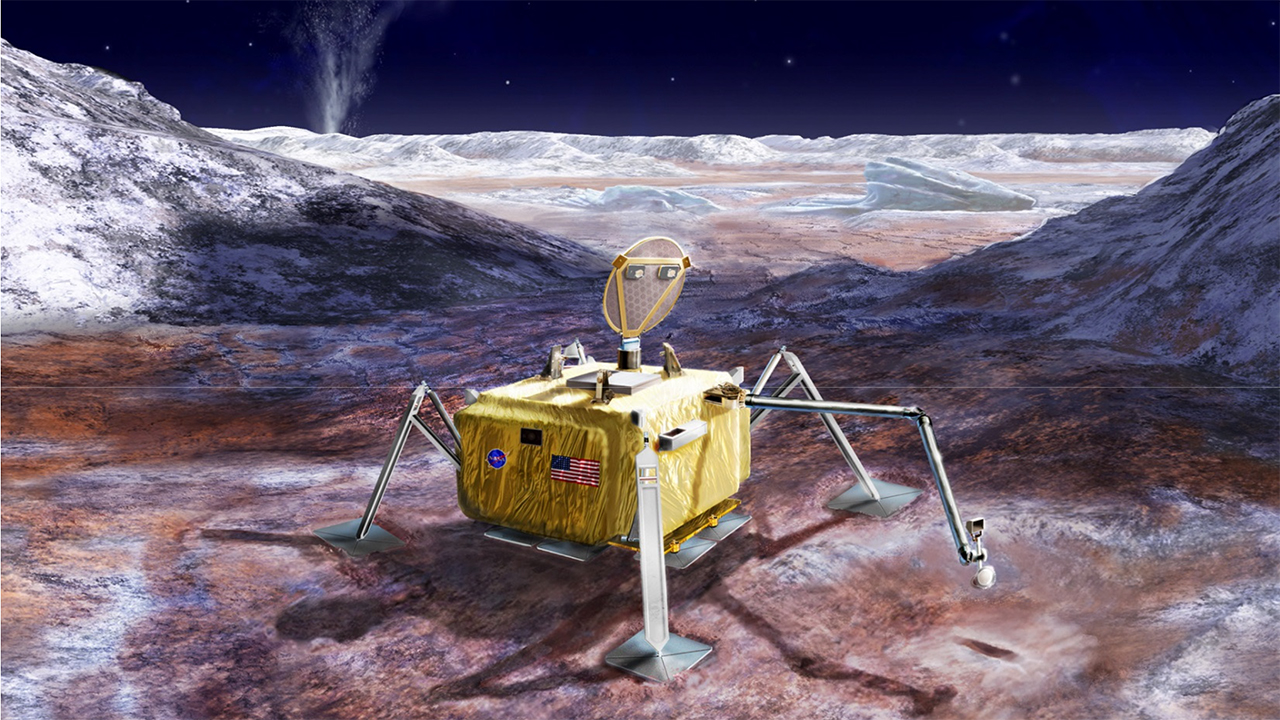 A 2017-es Europa Lander leszállóegység koncepció az Europa hold felszínén