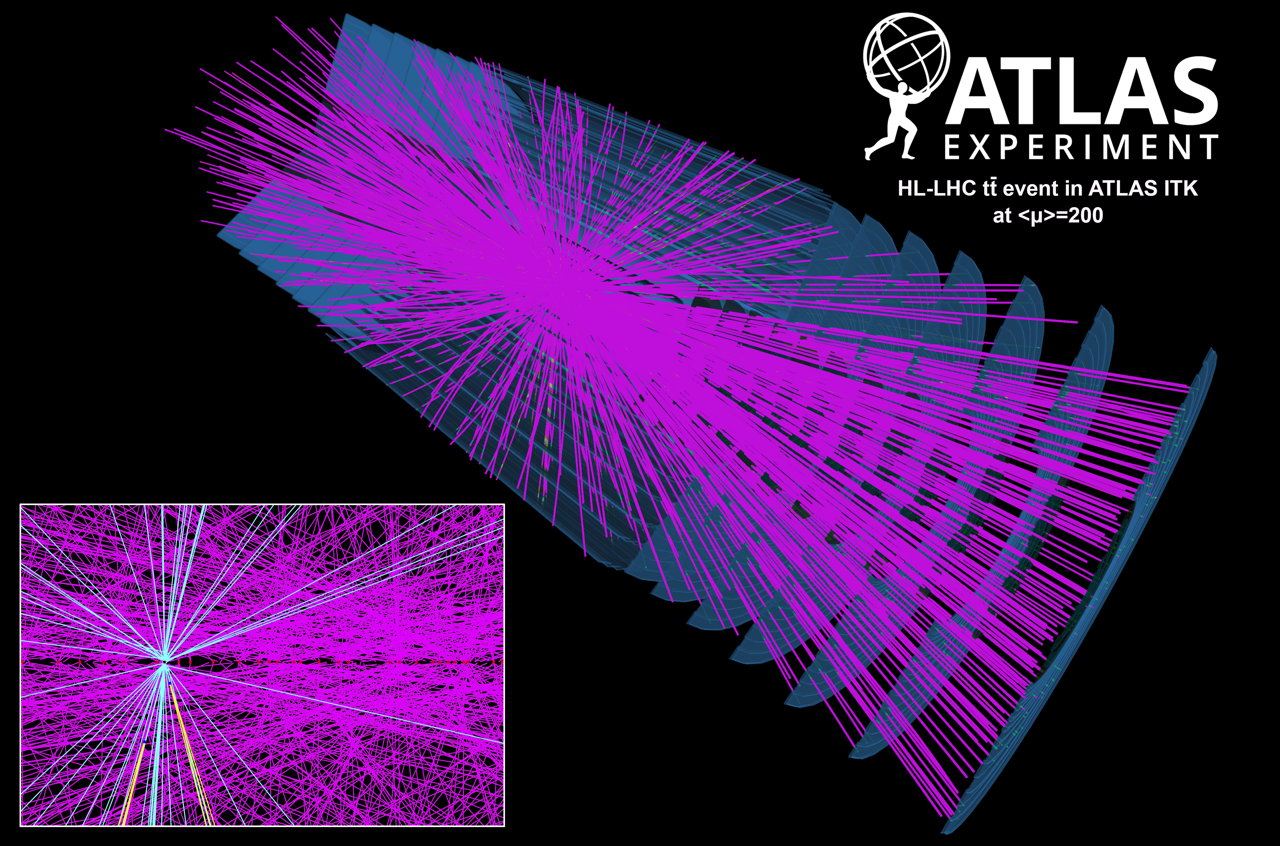 A HL-LHC ATLAS detektorában lezajló ütközés szimulációja