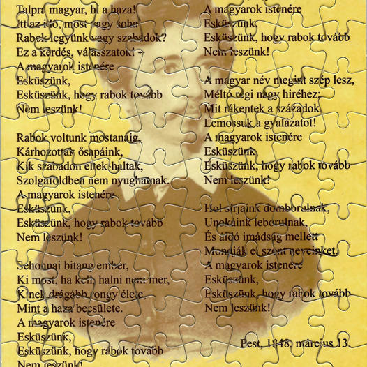 A Petőfi-kultusz maradéka: 88 darabosra puzzlésített Nemzeti dal