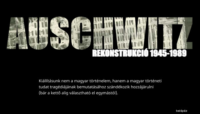 A Blinken OSA Archivum Auschwitz 1945–1989. Rekonstrukció c. online kiállításának nyitóképe. A kiállítás itt megtekinthető!