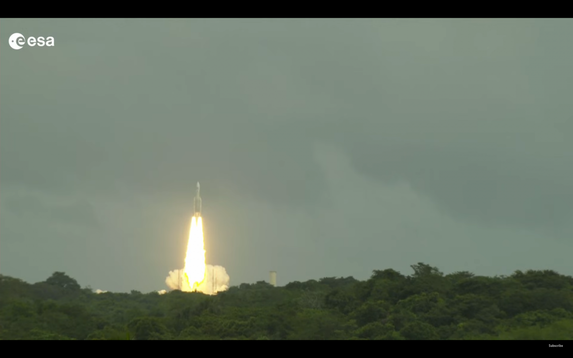 A JUICE fellövése a Francia Guyanában található Guyana Űrközpontból egy Ariane–5 rakétán