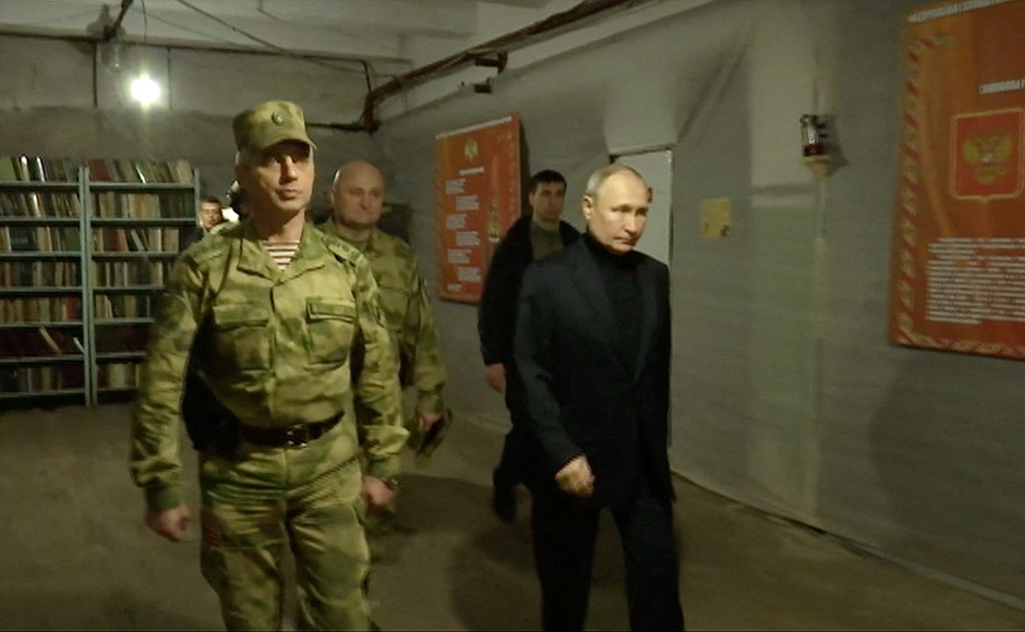 Vlagyimir Putyin Kelet-Ukrajnában április 18-án.