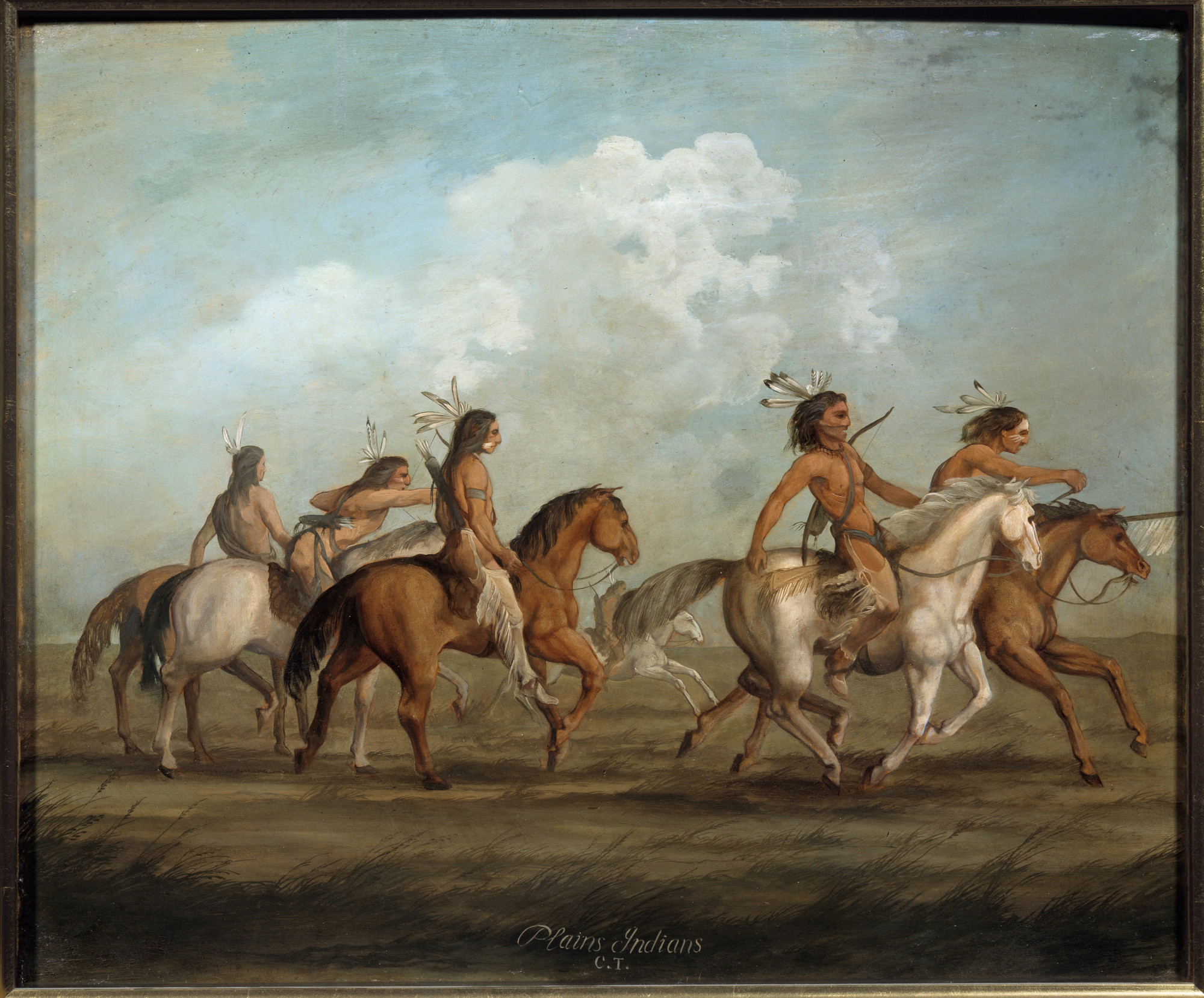 Síksági indiánok a 19. századi francia utazó George Cattlin festményén