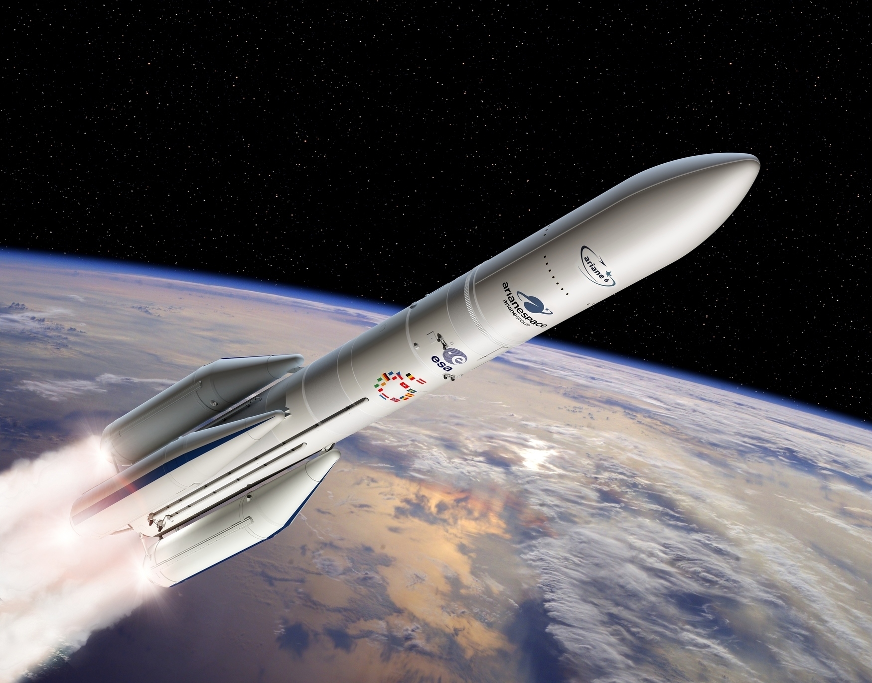 Az Ariane–6 hordozórakéta fantáziarajza