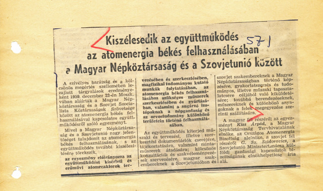 Újságkivágat a Népszabadság 1959. december 25-i számából.