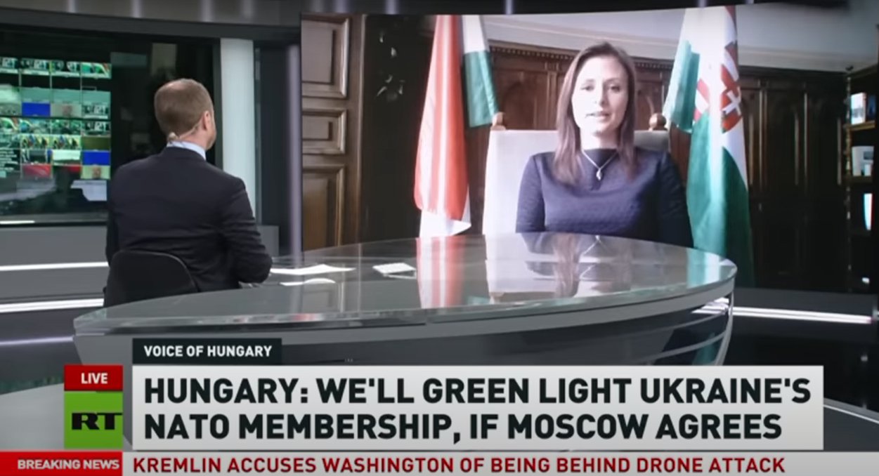 Dúró Dóra elment az orosz propagandatévébe, és elmondta, hogy Ukrajnának le kell mondania a területeiről