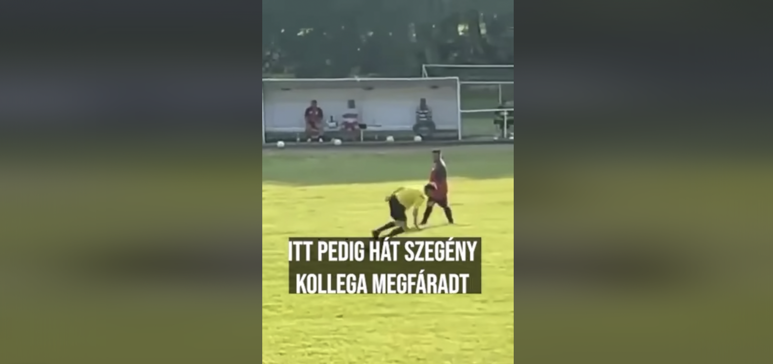 Világcsúcs: a Felsőnána-Iregszemcse játékvezetője egyszer csak úgy elfáradt, hogy meccs közben ledőlt pihenni kicsit a pálya közepén