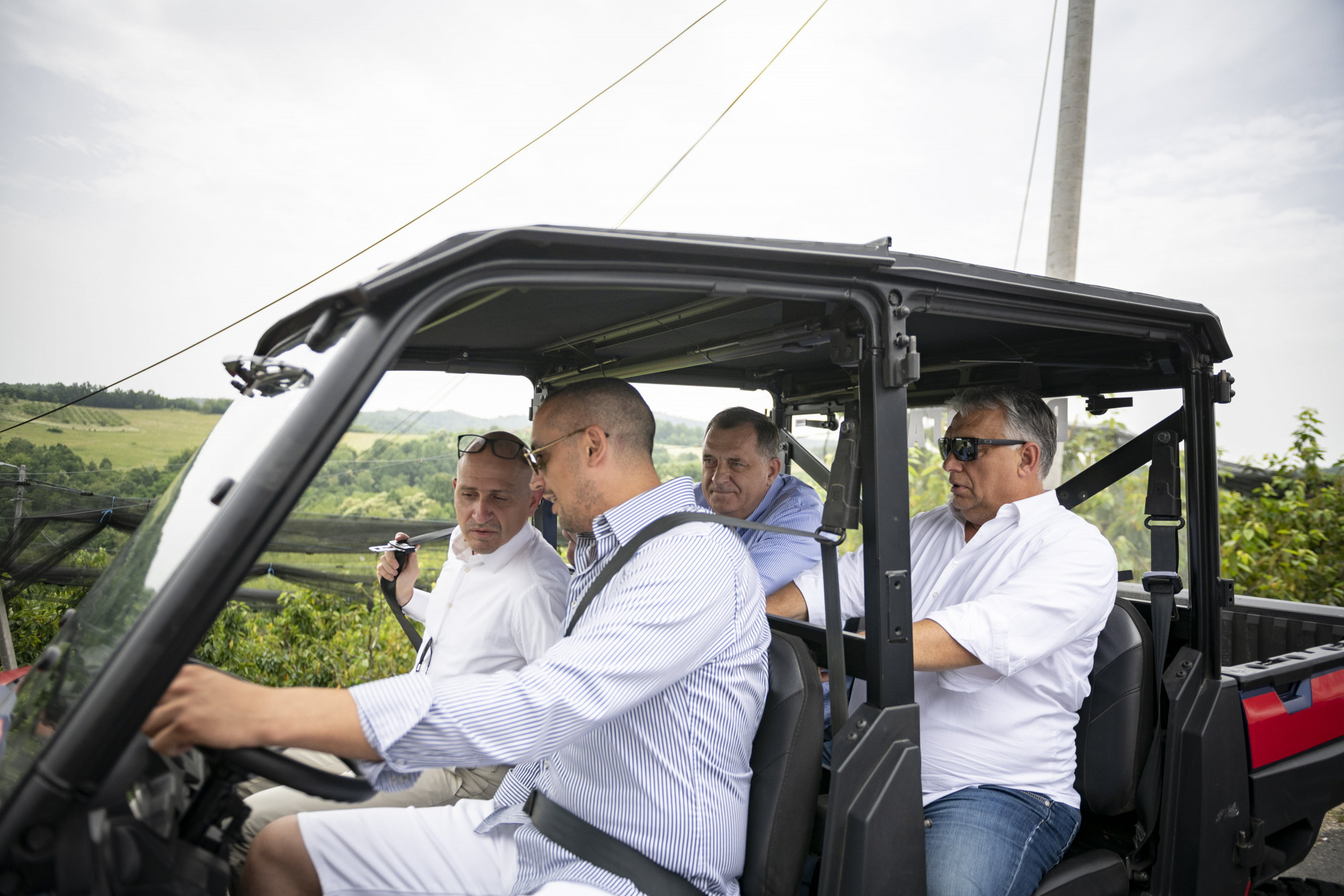 Prime Minister Viktor Orban and Republika Srpska President Milorad Dodik on a trip near Banja Luka on June 23, 2023.
