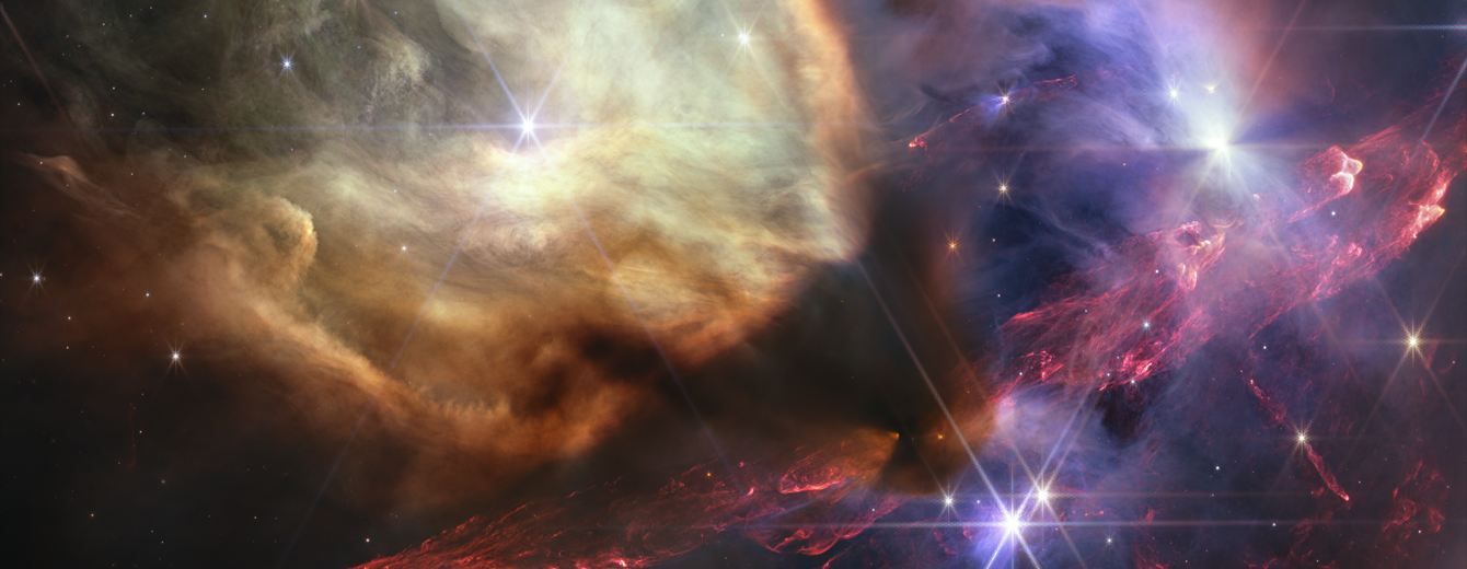 A Rho Ophiuchi felhőkomplexum képe a James Webb űrtávcső felvételén