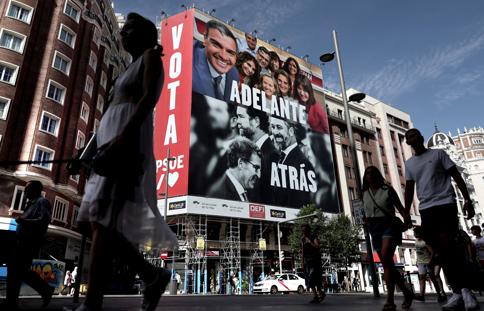 A PSOE egyik választási plakátja Madridban