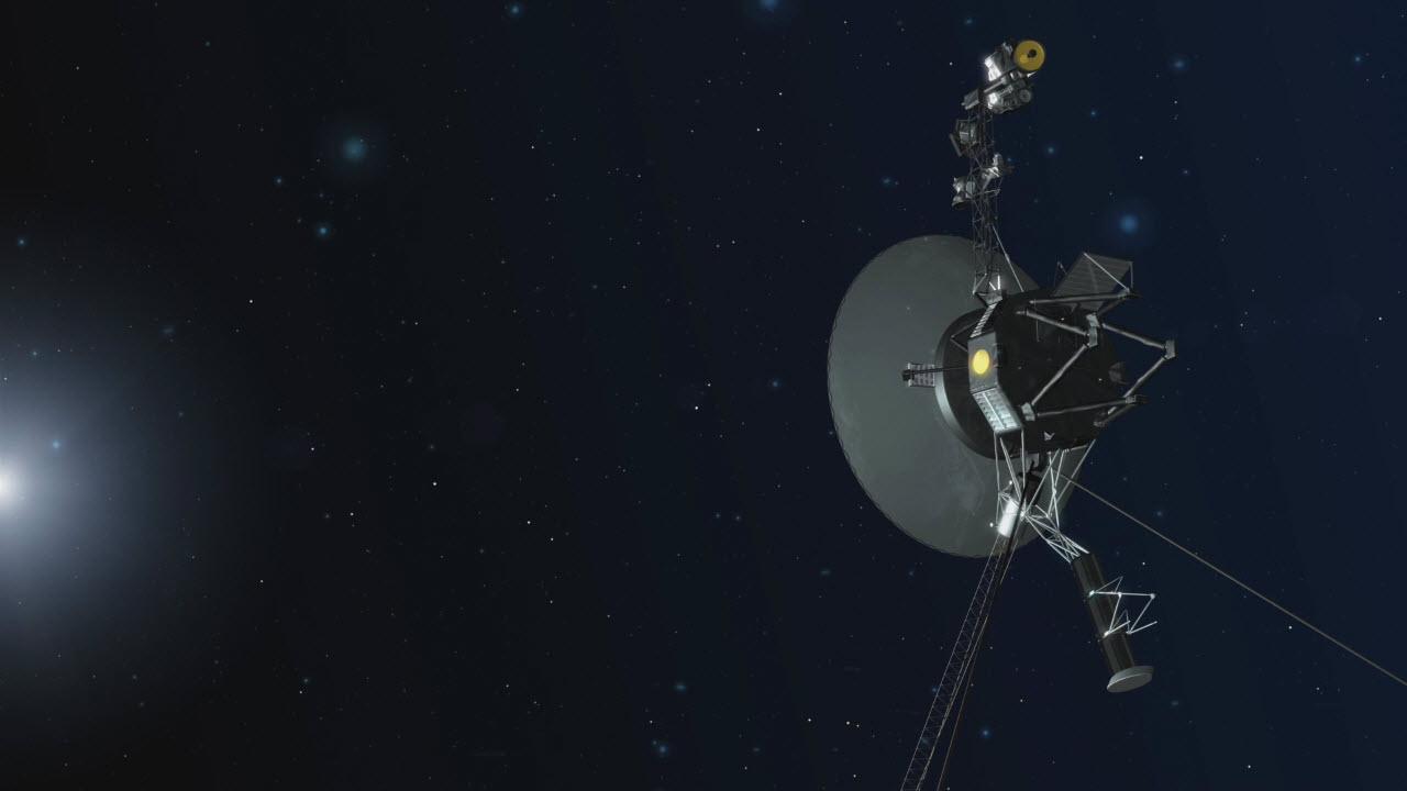 A Voyager a csillagközi térben ahogy azt a NASA grafikusai elképzelik