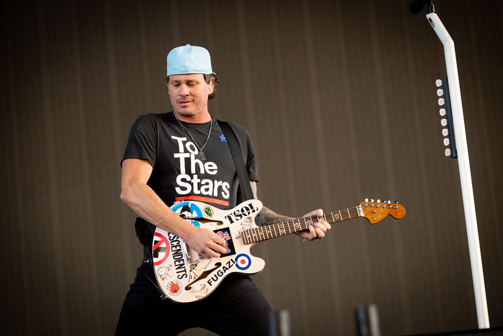 Tom DeLonge a Blink-182 koncertjén a 2023-as Coachella fesztiválon