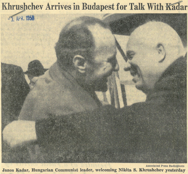 A New York Times szerint az 1958-ban Budapestre érkezett delegáció mérete arra enged következtetni, hogy fontos tárgyalásokra kerülhet sor a háttérben, miközben a szovjet vezető jelenléte megerősítheti Kádár vitatott pozícióját a saját pártján belül.