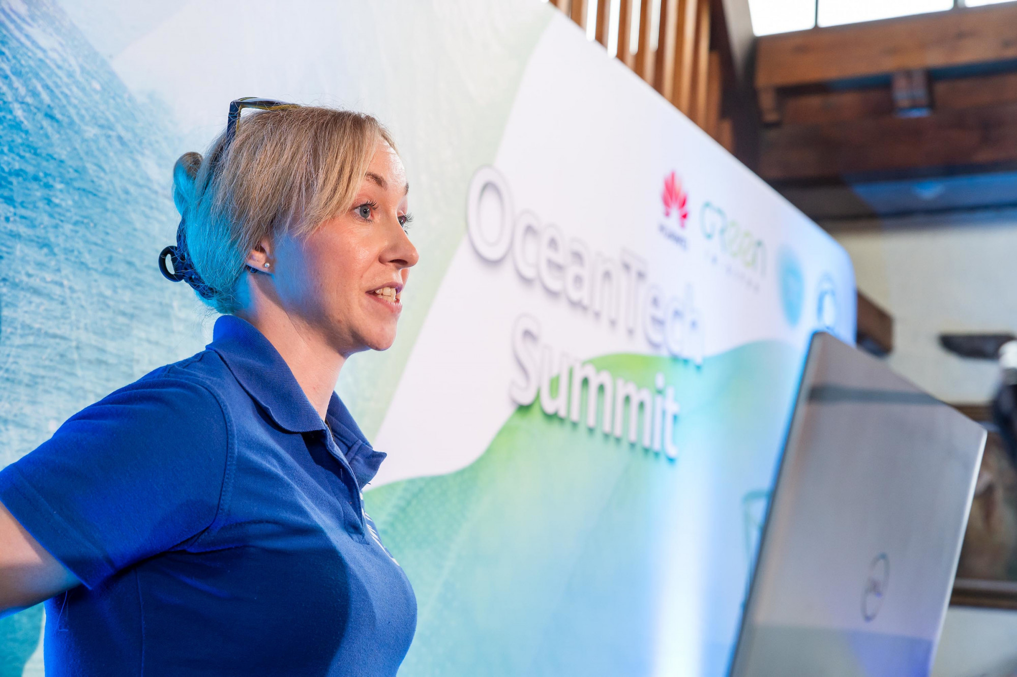 Emer Keaveney, az ORCA kutatója a Huawei OceanTech Summit rendezvényen