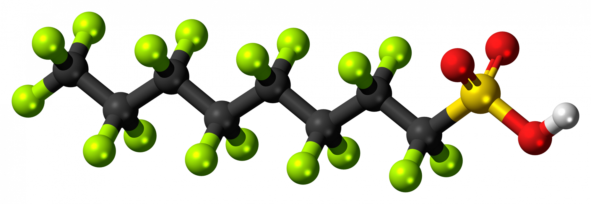 3D-s modellen a PFOS molekula