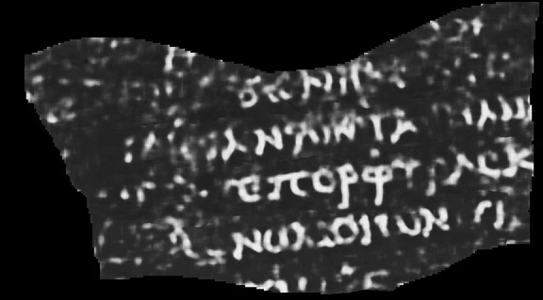 Mesterséges intelligencia segítségével olvasták ki egy herculaneumi tekercs szövegének részletét