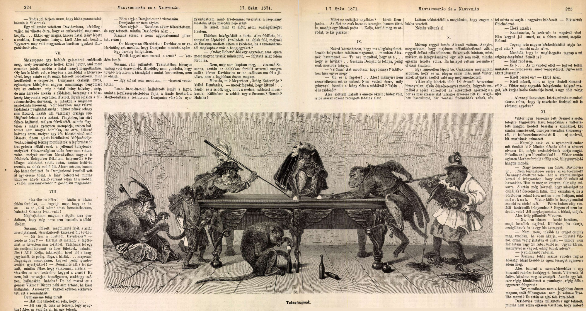 A darwini tanok 1871-es illusztrációja a Magyarország és a Nagyvilág című lapban