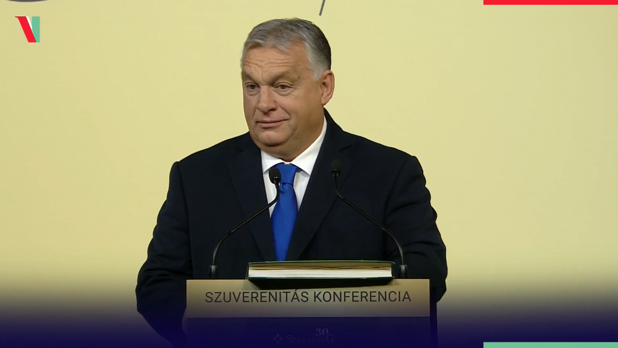 Orbán Viktor a Századvég születésnapi konferenciáján 2023. november 13-án