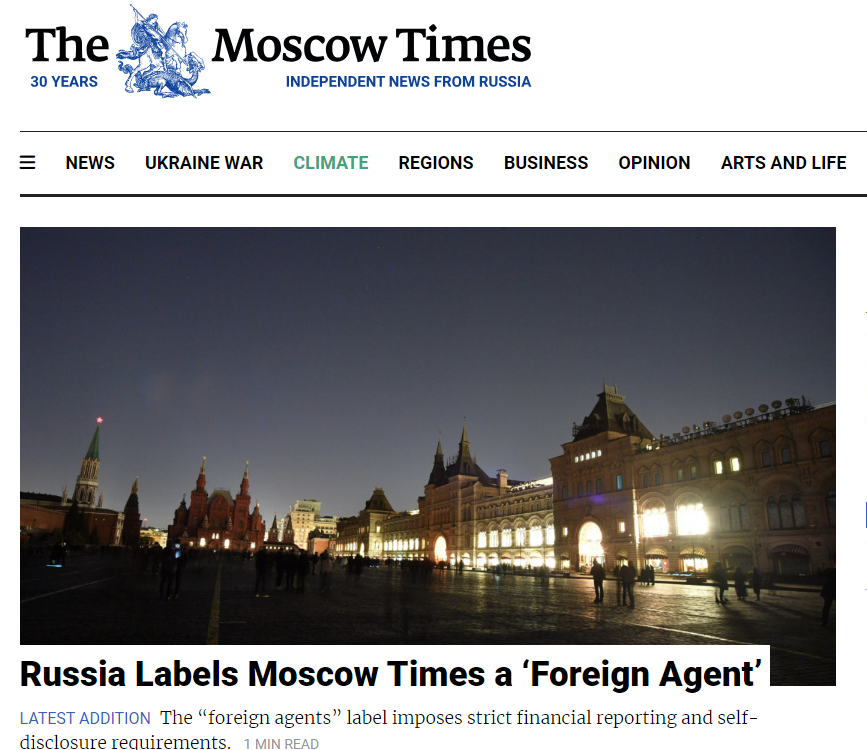 Moscow Times: Külföldi ügynökök vagyunk