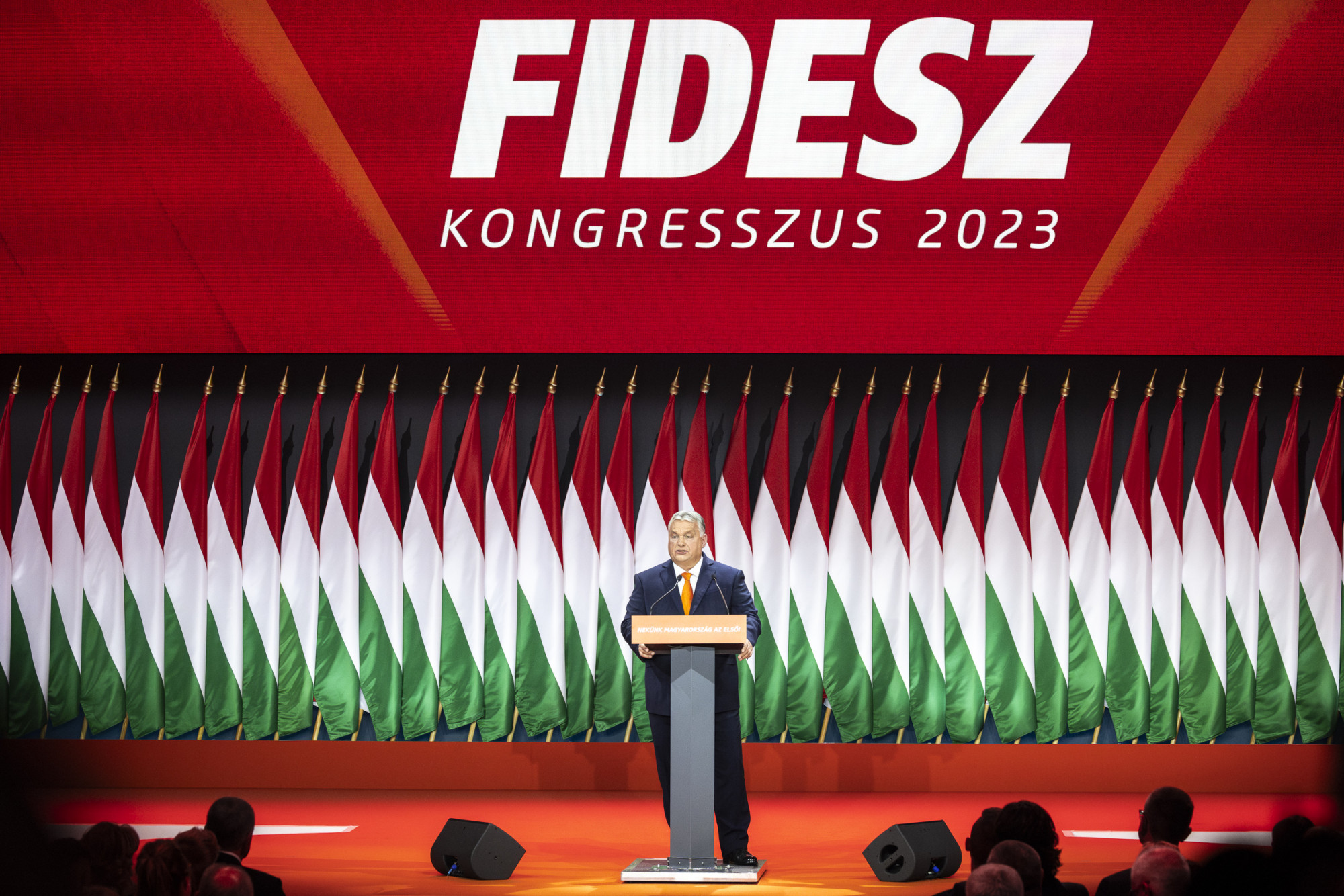 Orbán Viktor a Fidesz november 18-i tisztújító kongresszusán.