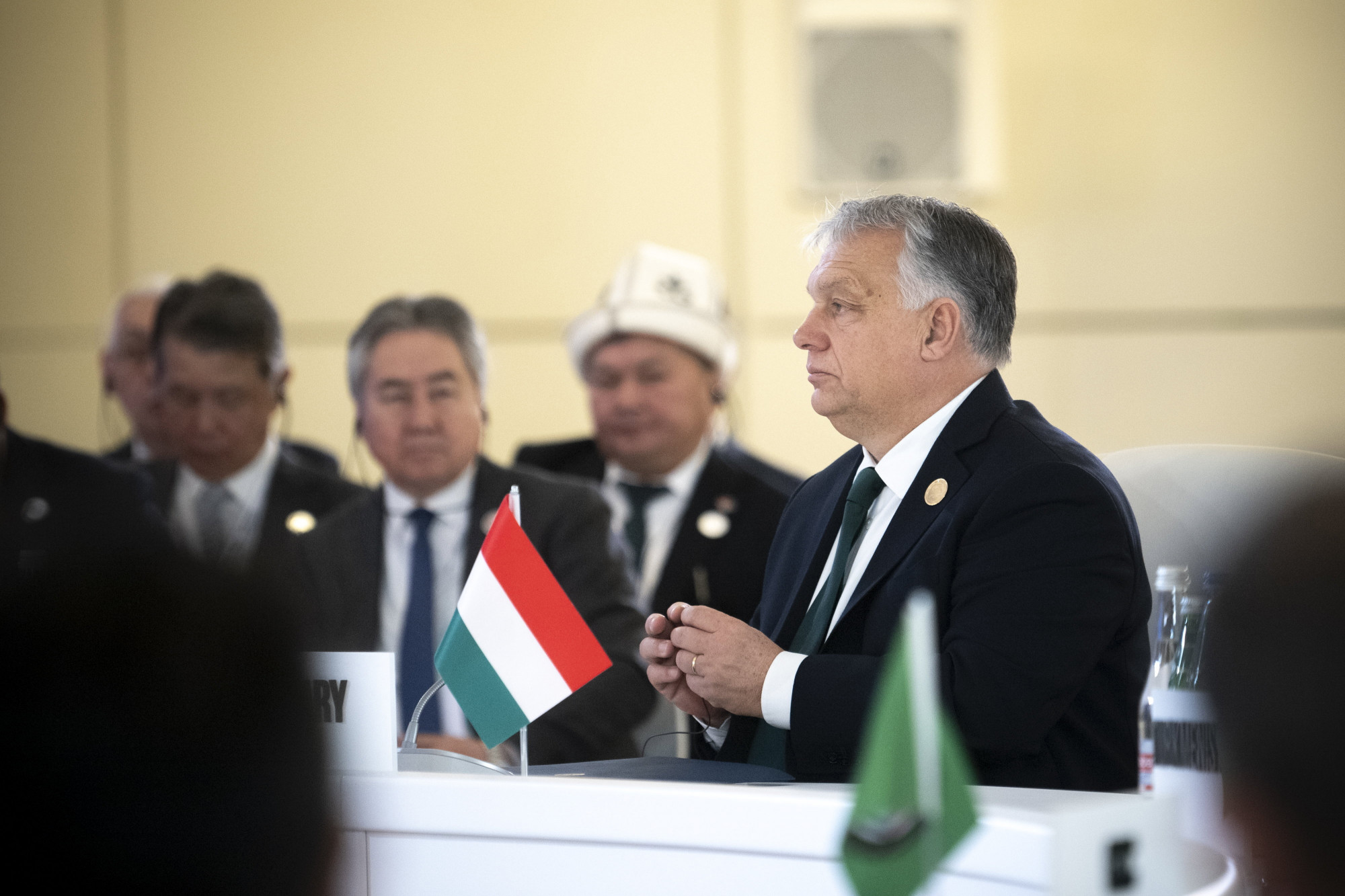 Orbán Viktor miniszterelnök felszólal az ENSZ Közép-Ázsia Gazdaságainak Különleges Programja (SPECA) konferenciáján Bakuban 2023. november 24-én.