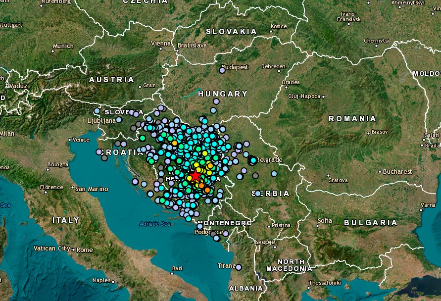 Földrengés volt Boszniában, Pécsen is érezni lehetett