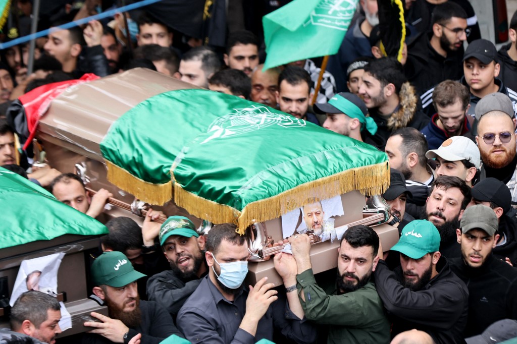 Ezrek vonultak a Hamász második emberének temetésén