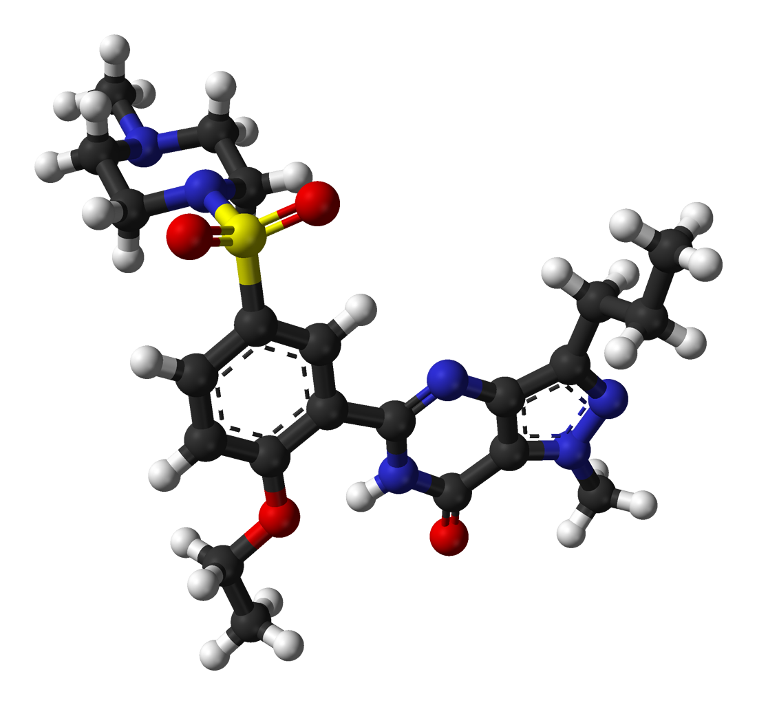 A Viagra hatásáért felelős szildenafil mint molekulamodell