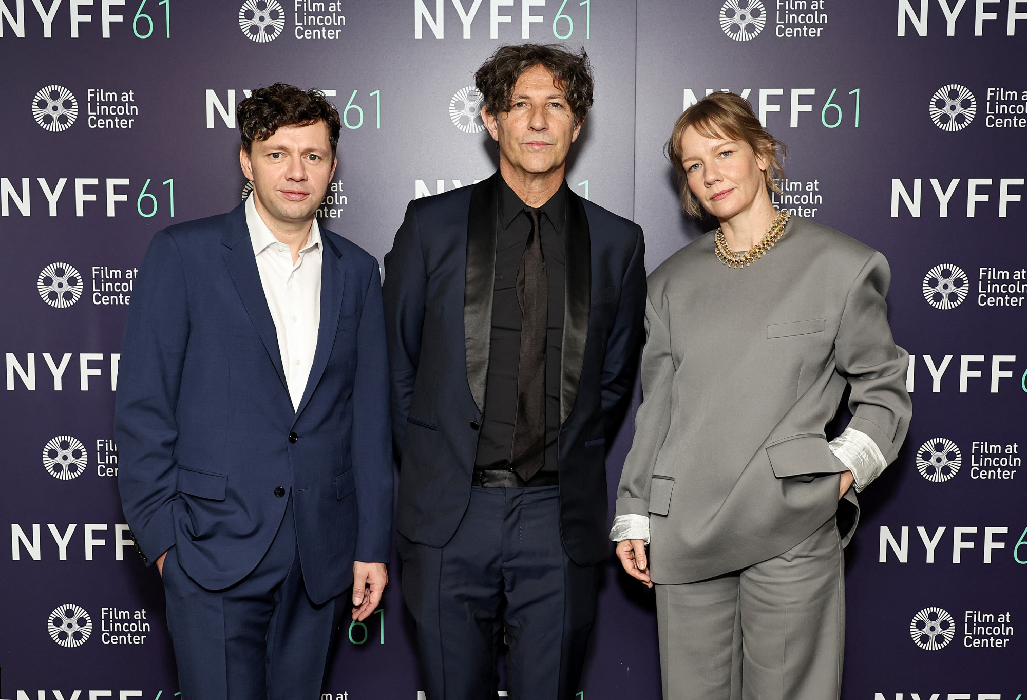 Christian Friedel, a rendező Jonathan Glazer és Sandra Hüller a film egyik New York-i bemutatóján, tavaly októberben