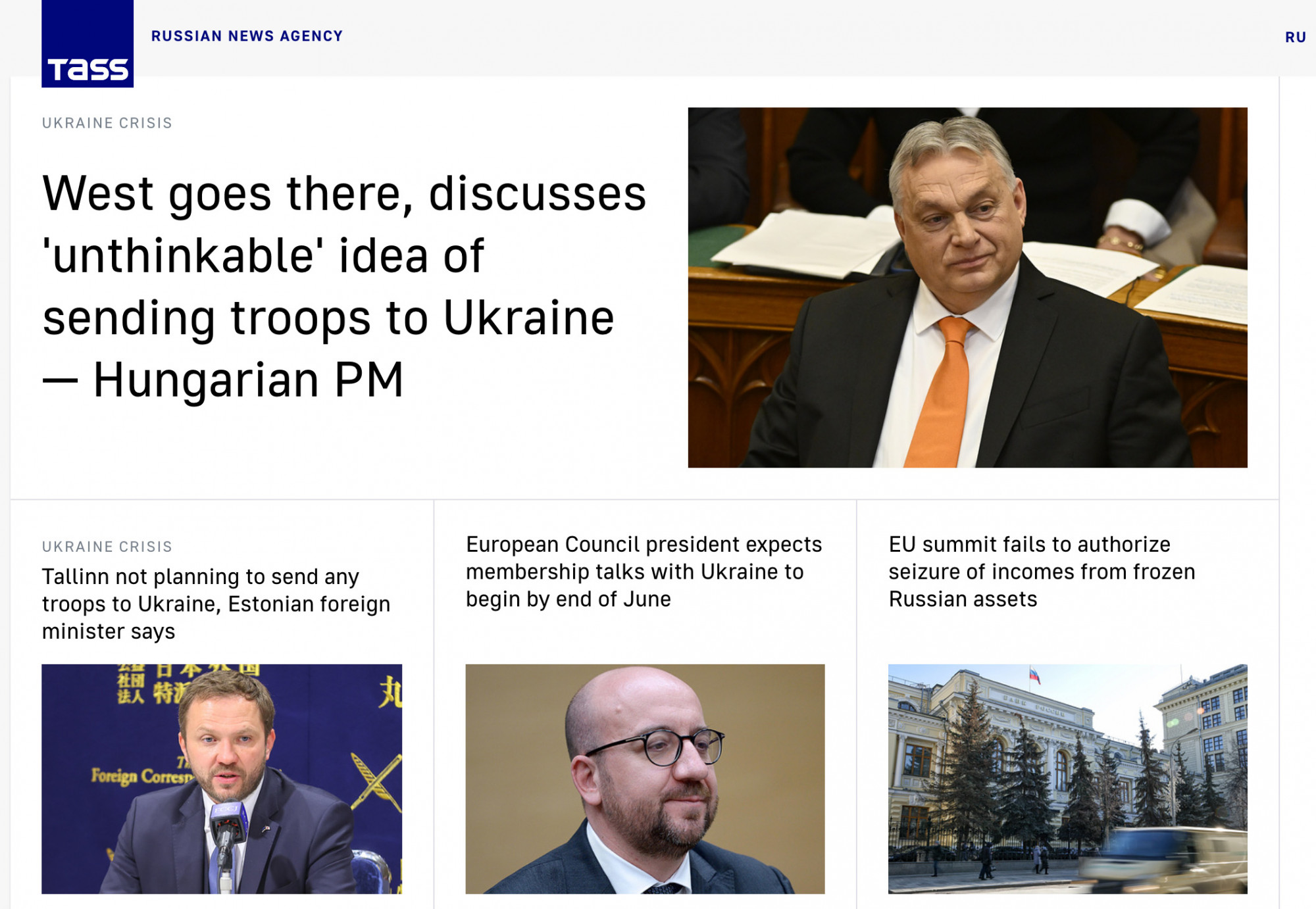 Az orosz állami hírügynökség vezető anyaga most Orbán reggeli rádióinterjúja