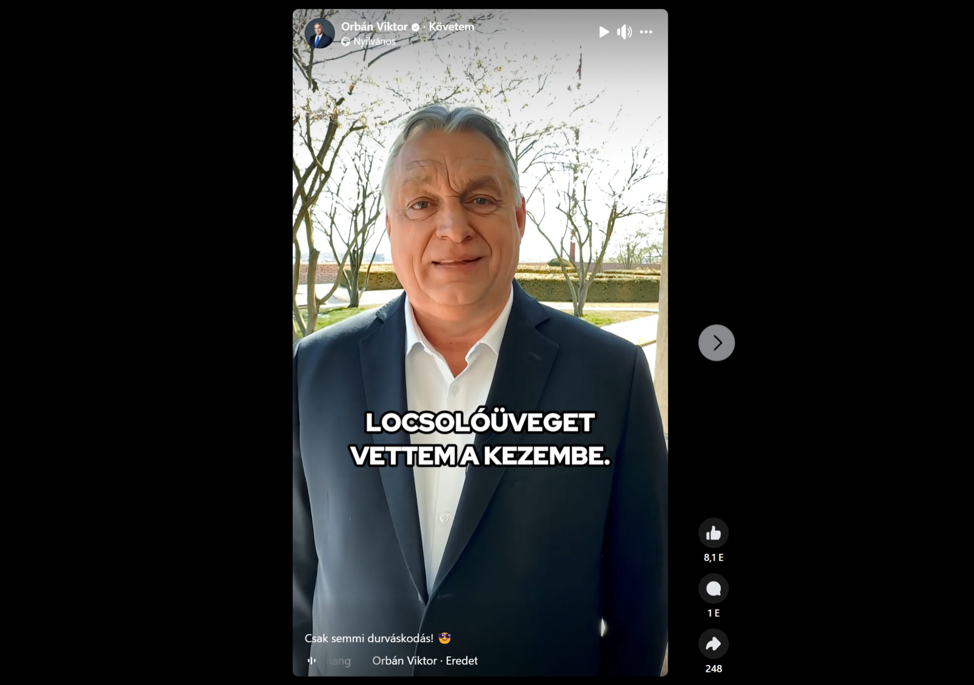 Orbán nem durváskodik húsvétkor, ellenben a tormára kiürülnek a könnyzacskói