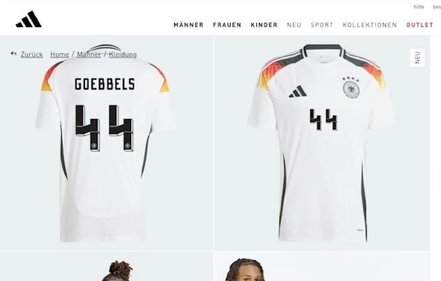 Megtiltotta az Adidas, hogy a német válogatott mezére a 44-es számot rakassák a szurkolók