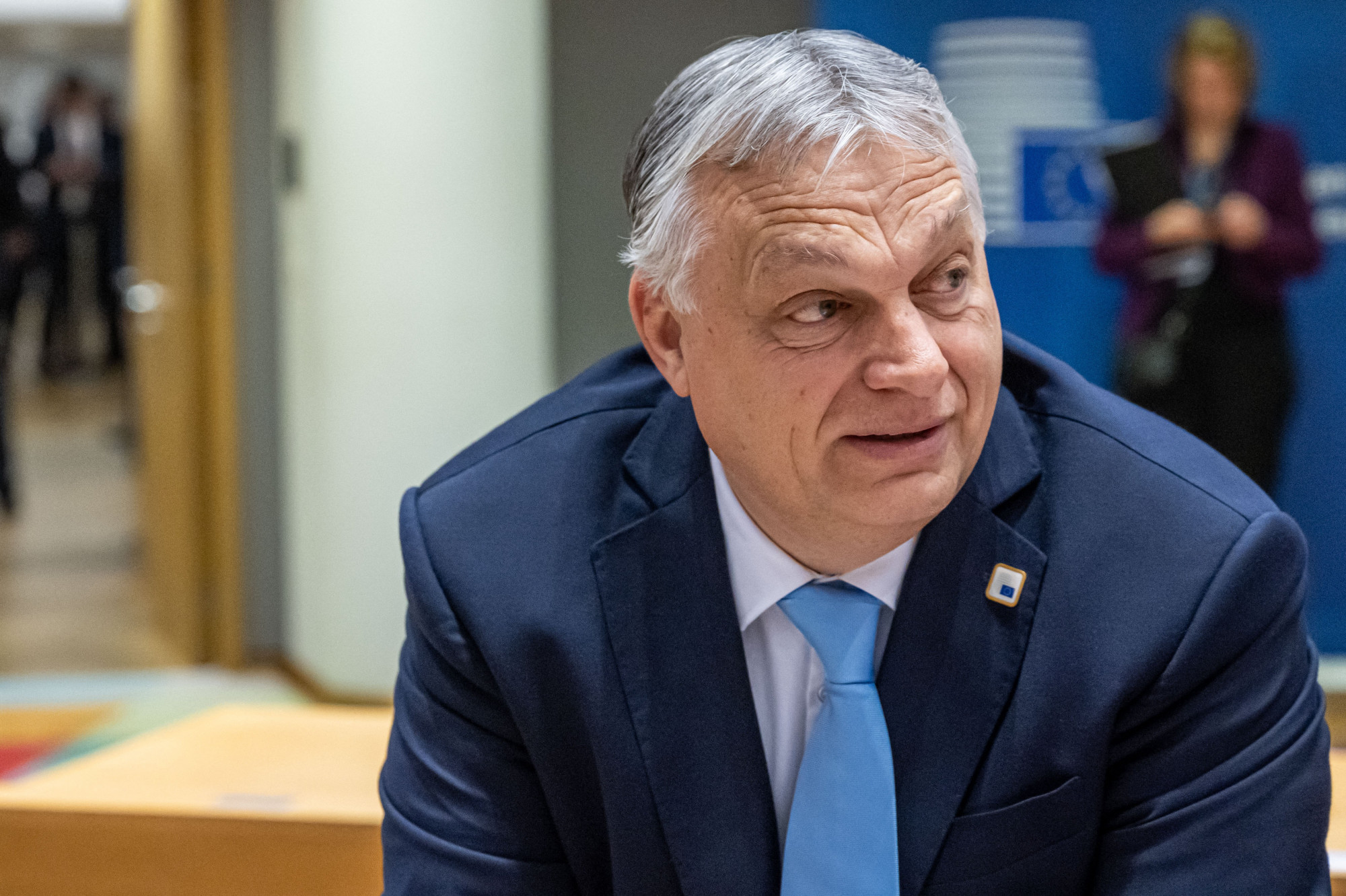 Orbán Viktor magyar miniszterelnök 2024 április 3-án Brüsszelben