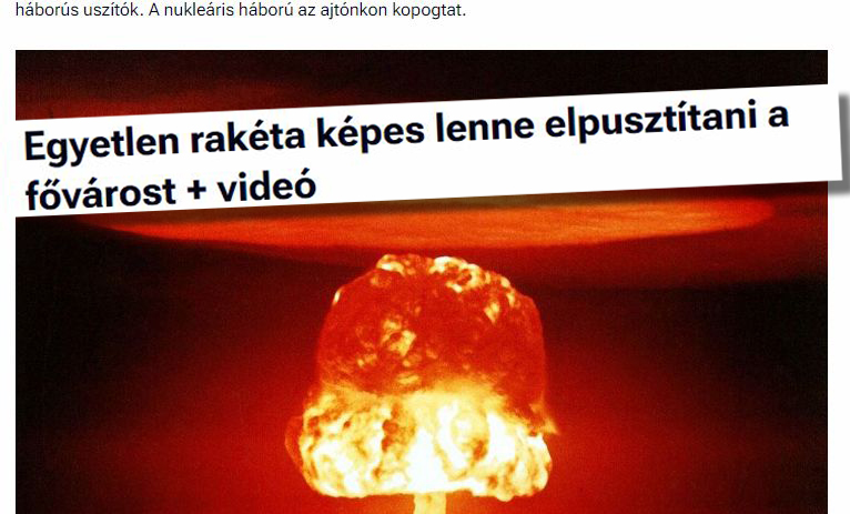 A Magyar Nemzet már azt részletezi, hogy milyen pusztítást végezne Budapesten egy orosz nukleáris rakéta