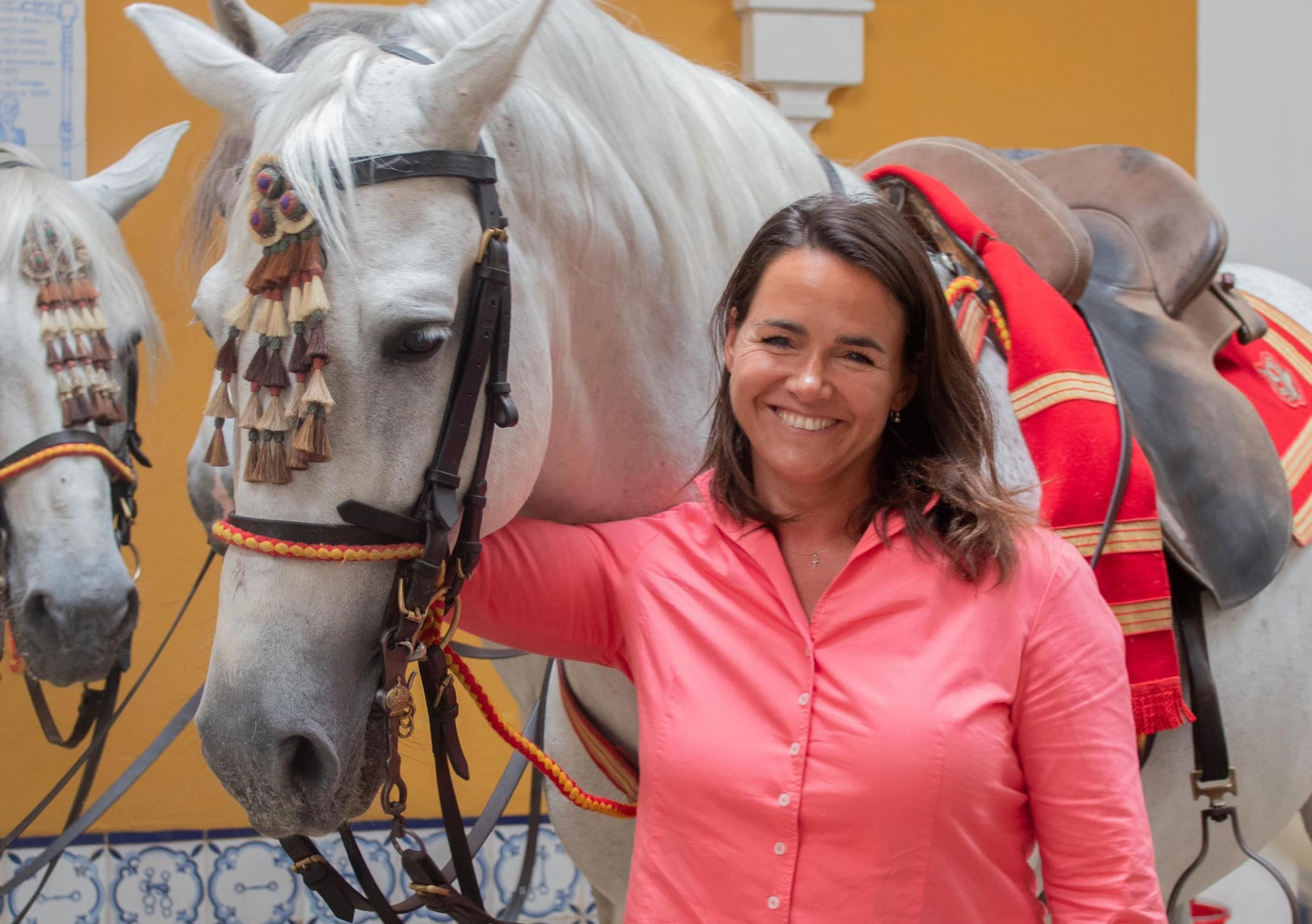 Eltűnt a poszt, amiben Novák Katalin spanyol lovat simogat