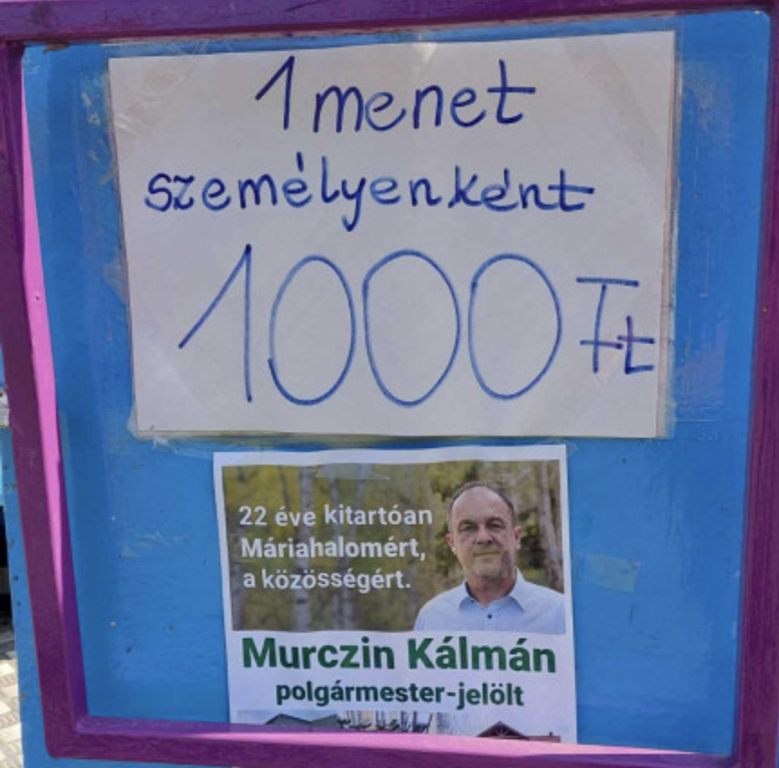 Cuki: lelkesedésében a pofozógépre is kirakta plakátját a túlmozgásos polgármester