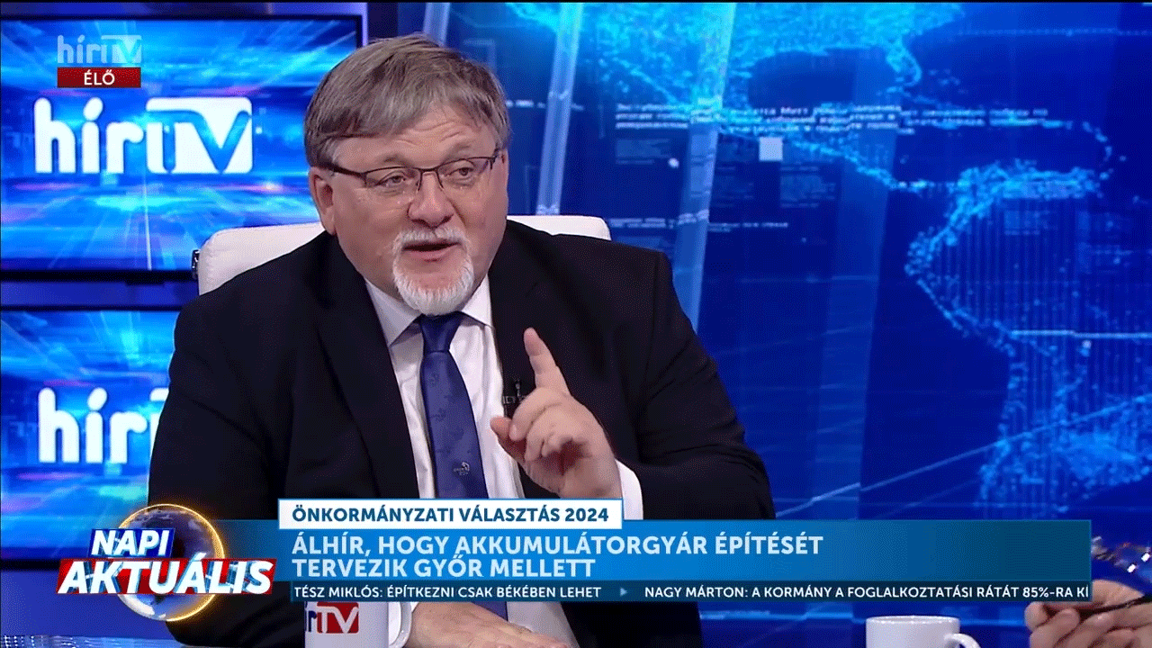 Dézsi bement a HírTV-be, hogy közölje: Nem lesz akkugyár Győrben