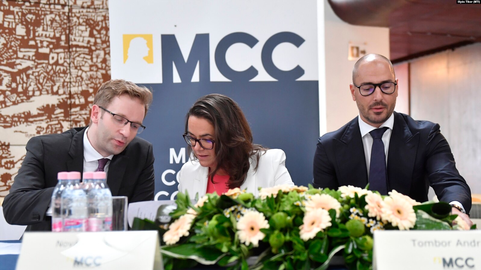 Szalai Zoltán, Novák Katalin ex-köztársasági elnök és Tombor András az MCC rendezvényén