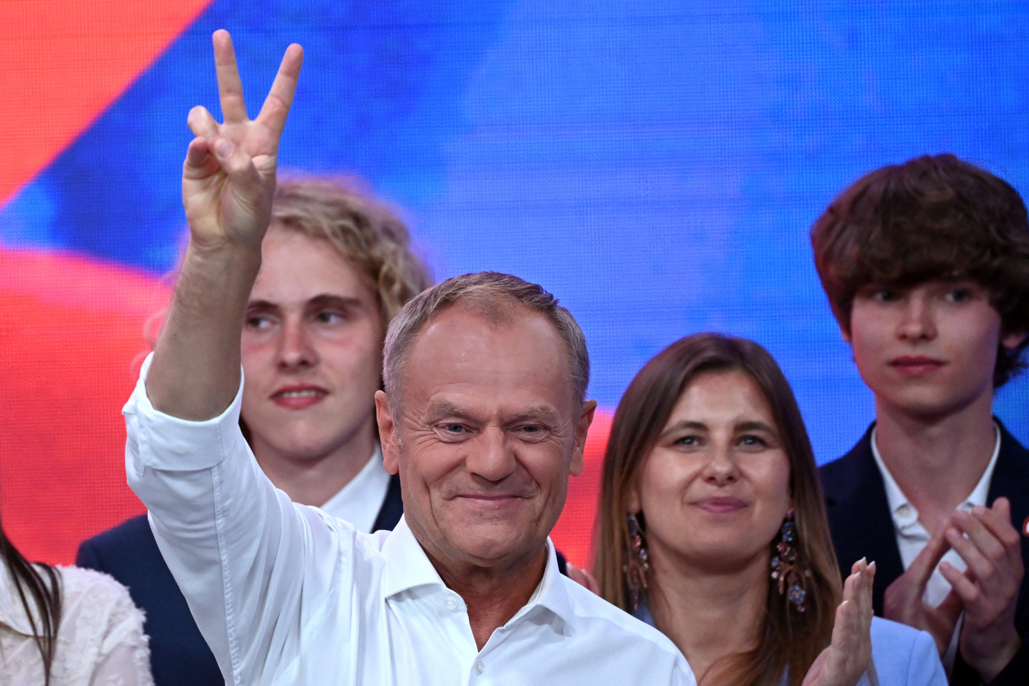 Donald Tusk lengyel miniszterelnök az EP-választás után.