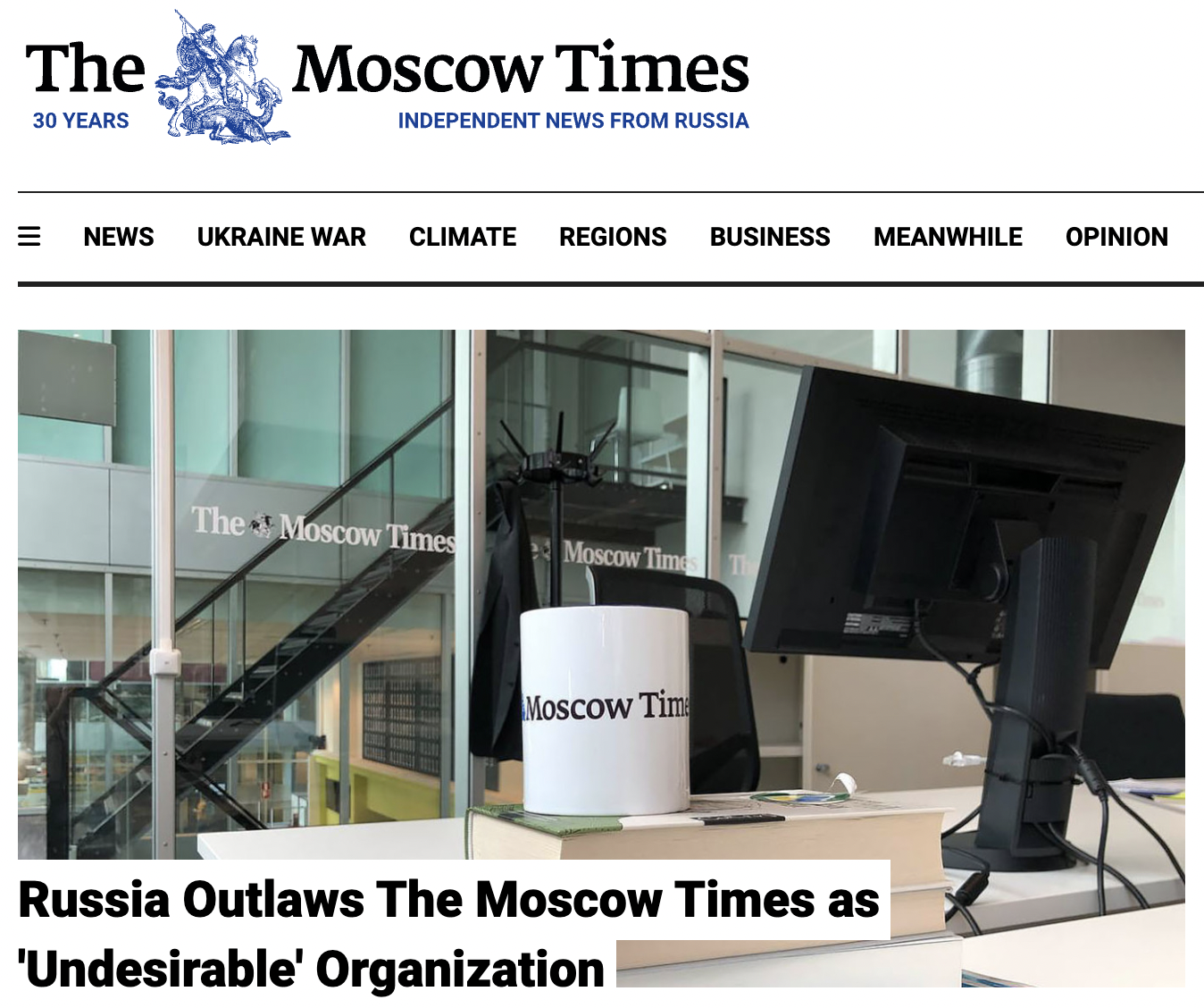 Oroszország betiltja a Moscow Times-t