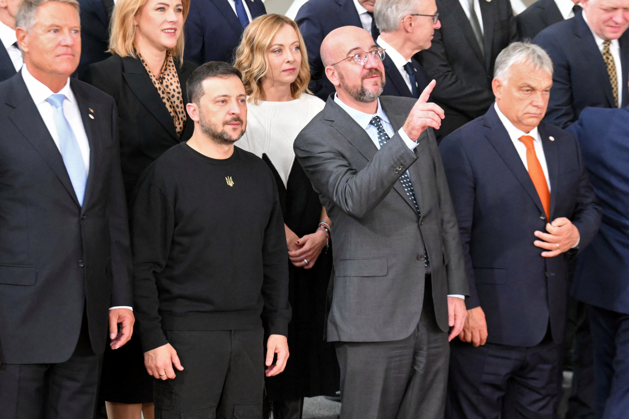 Volodimir Zelenszkij, Charles Michel és Orbán Viktor