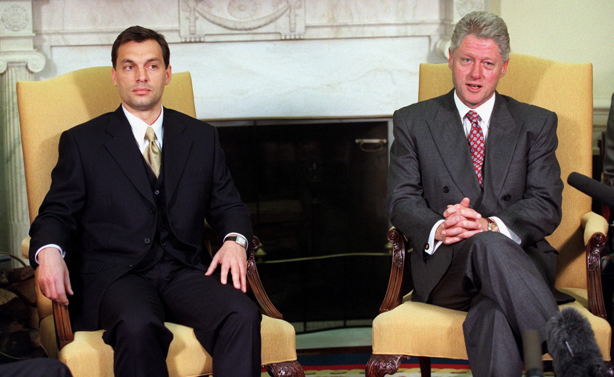 Orbán Viktor és Bill Clinton  Fehér házban 1998-ban