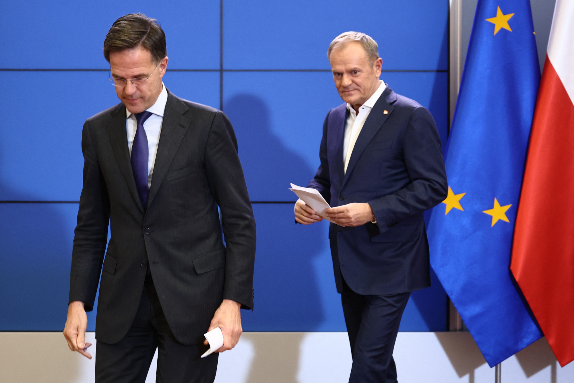 Mark Rutte NATO-főtitkár és Donald Tusk miniszterelnök