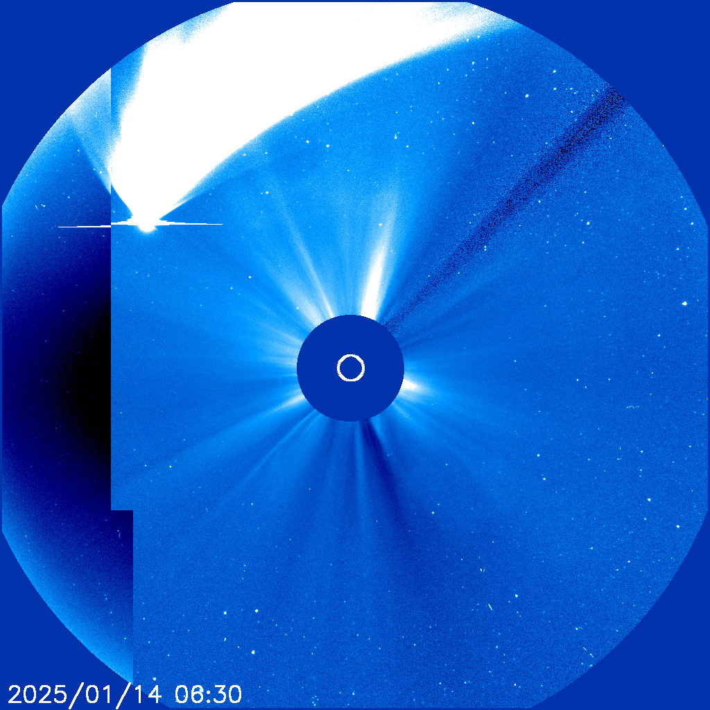 A C/2024 G3 (ATLAS) üstökös a NASA SOHO napmegfigyelő szondájának 2025. január 14-ei felvételén