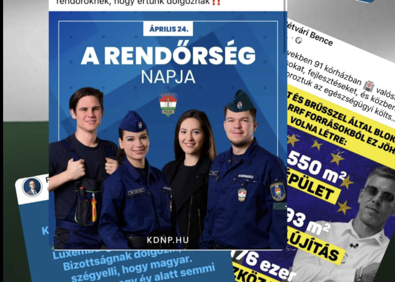 Megindult a fegyelmi eljárás a rendőr ellen, aki nem akarta, hogy politikai kampányhoz használják arcképét