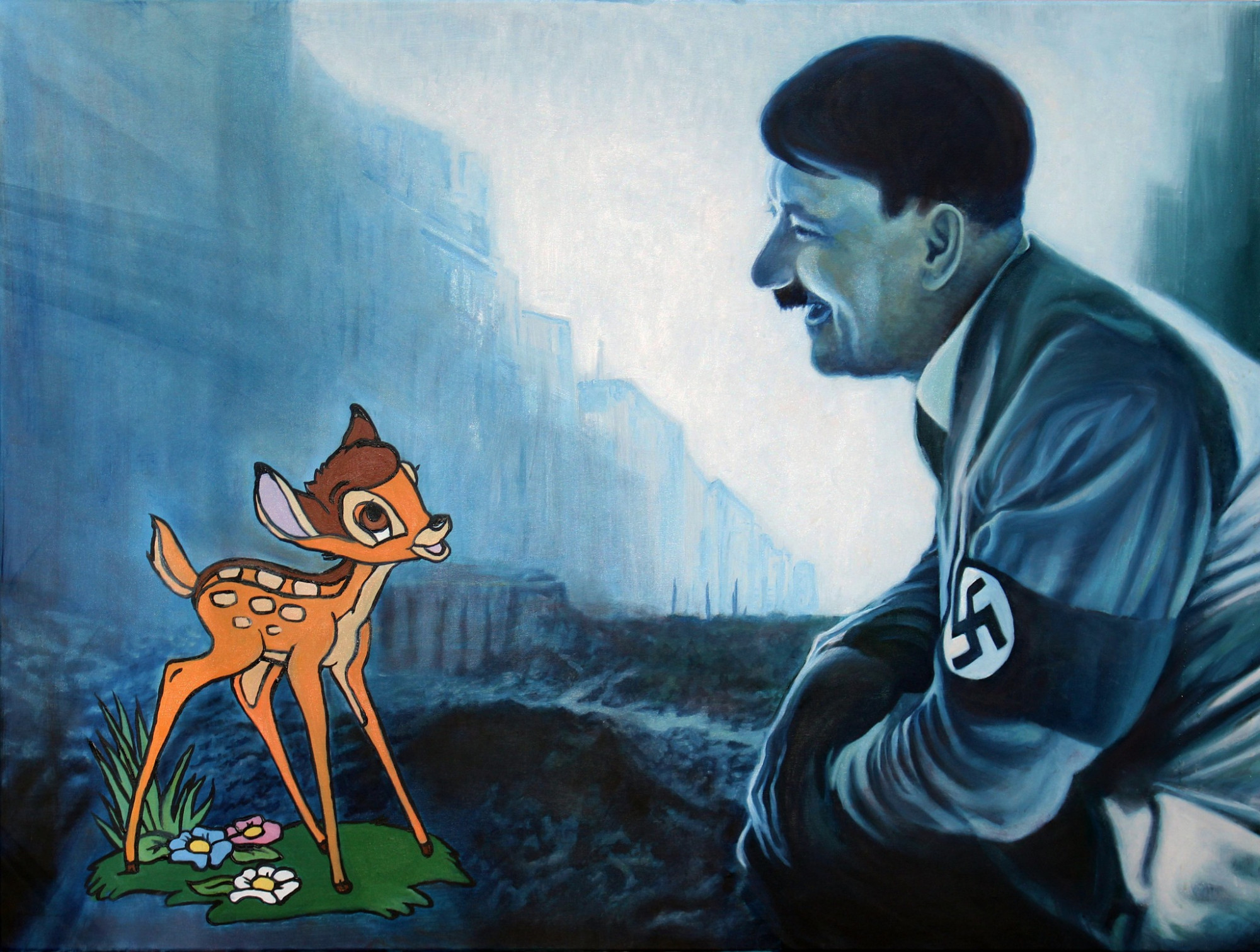 Hitler, Bambi és az „átláthatósági” törvény dr Máriás új festményén
