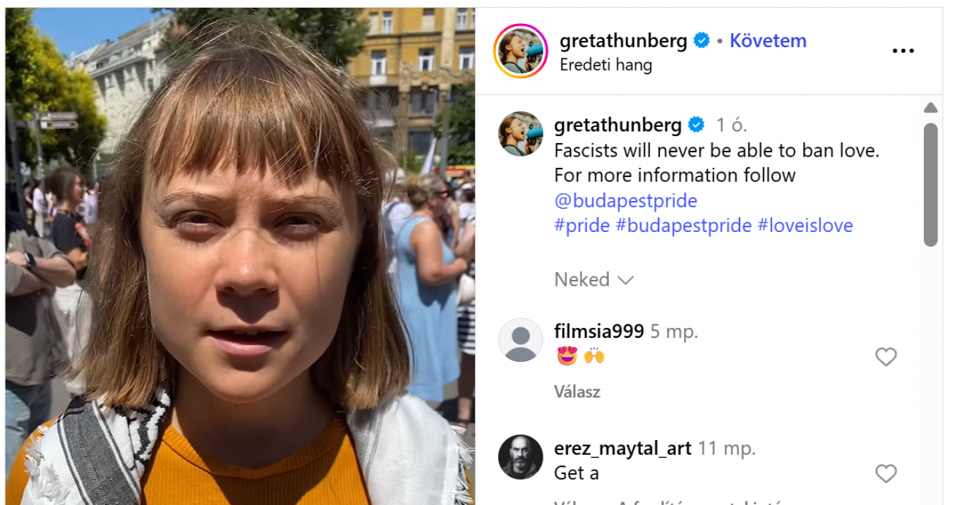 Szabálysértési eljárást indított Greta Thunberg ellen a budapesti rendőrség