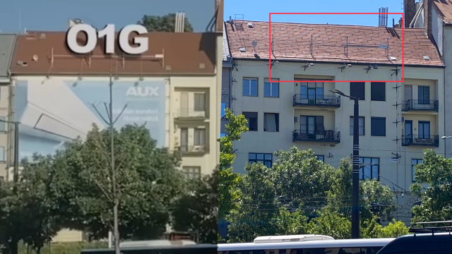 Az O1G hűlt helye a Vérmező út 6-os szám homlokzatán. 2025. július 3-án 10:47-kor.